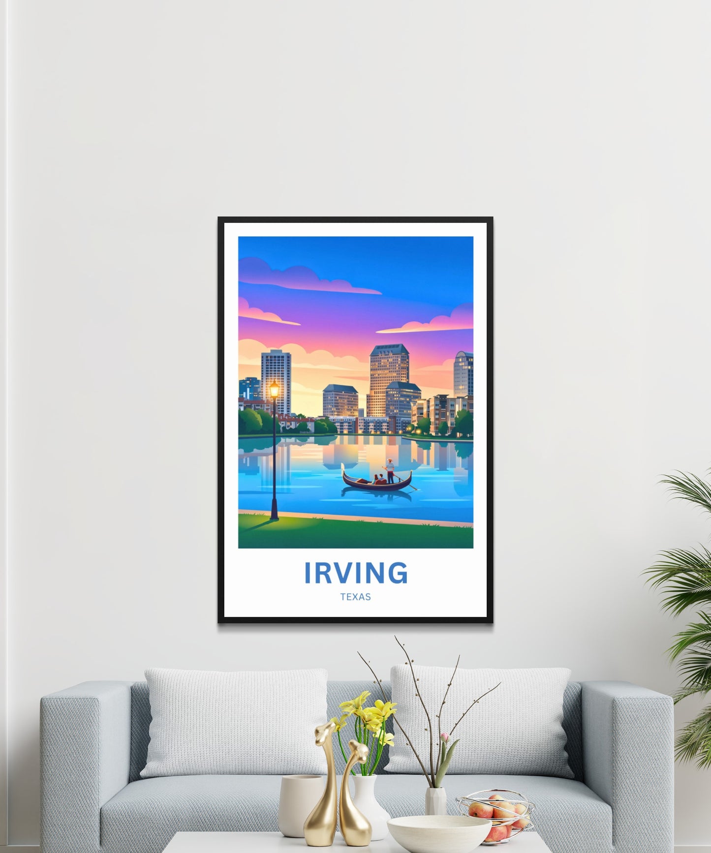 Las Colinas Irving, Texas Travel Poster - Lake Carolyn