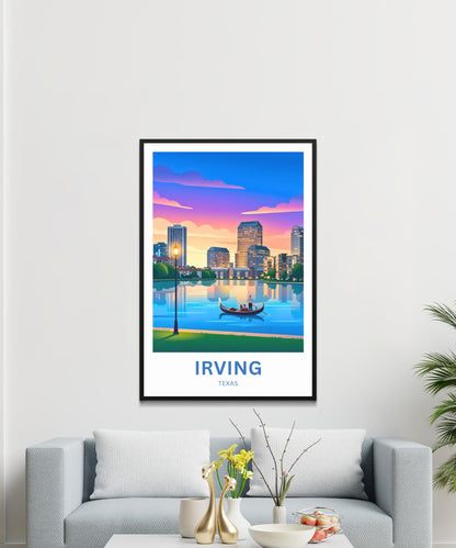 Las Colinas Irving, Texas Travel Poster - Lake Carolyn