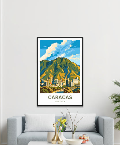 Caracas Travel Poster - Where Mountains Meet the City