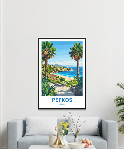 Pefkos Travel Poster - Rhodes Paradise