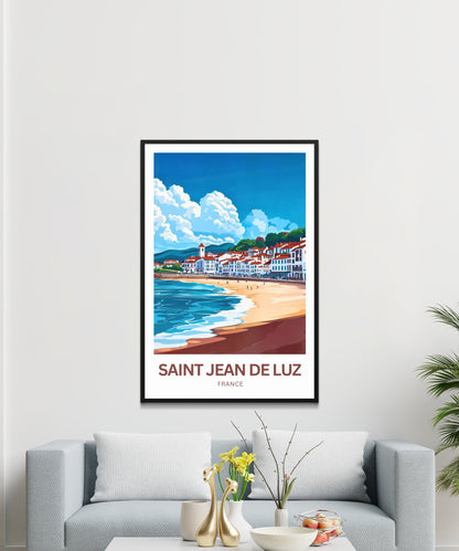Saint-Jean-de-Luz Travel Poster - Captivating Beach