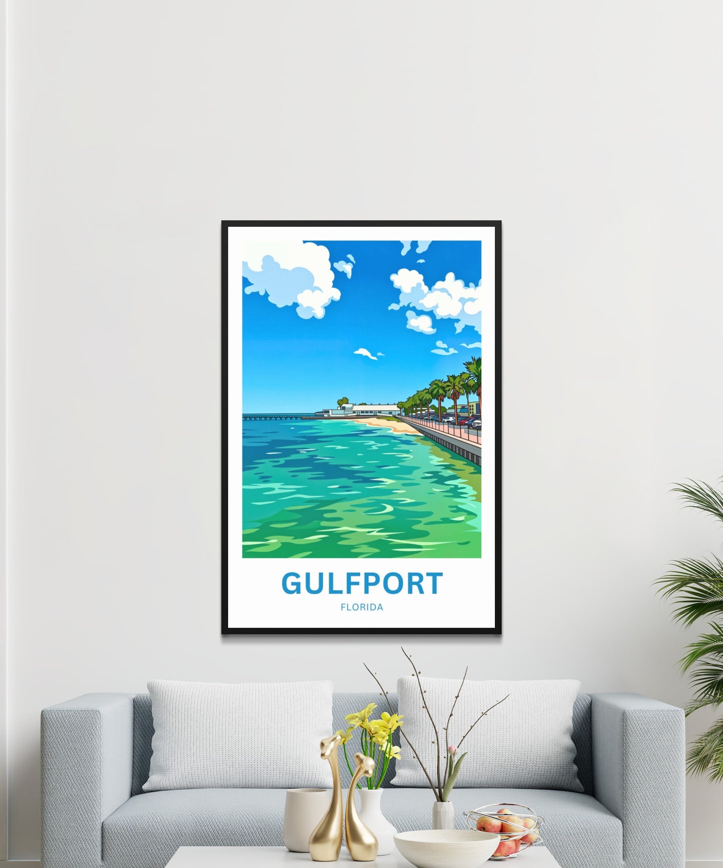 Gulfport, Florida Travel Poster - Waterfront