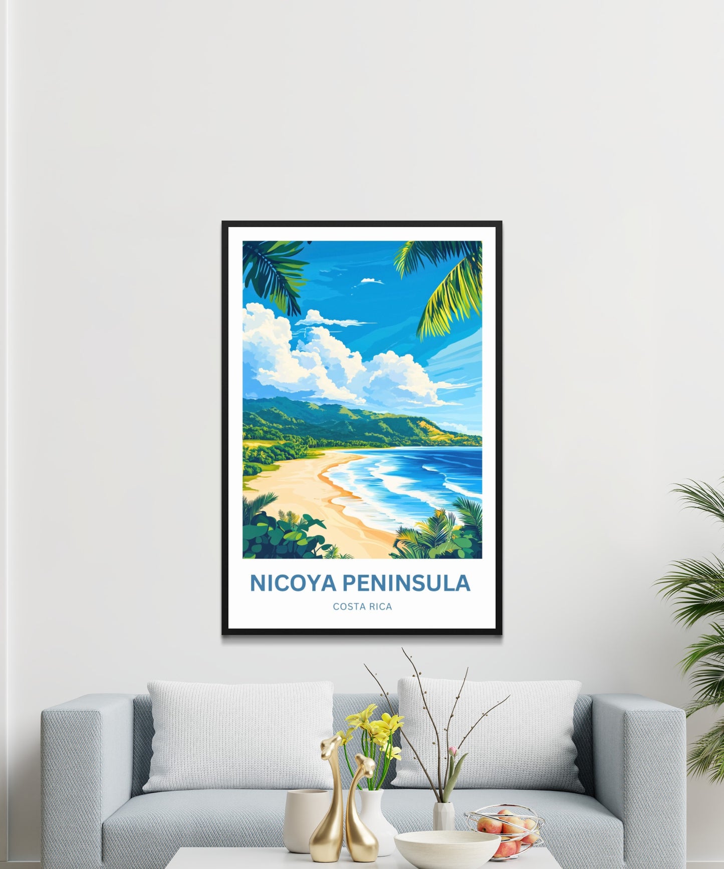 Nicoya Peninsula Travel Poster  - Costa Rica Stunning Beach View