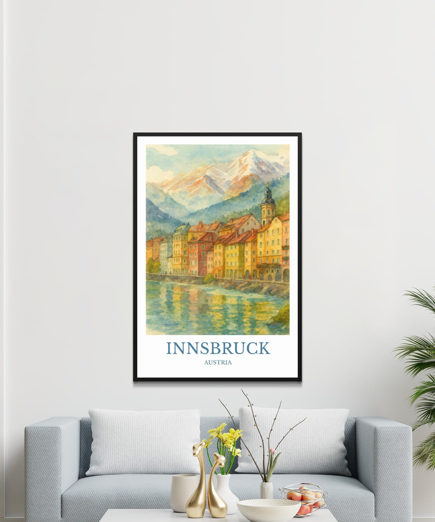 Innsbruck, Watercolor design poster, Austria Print, Innsbruck Wall Art