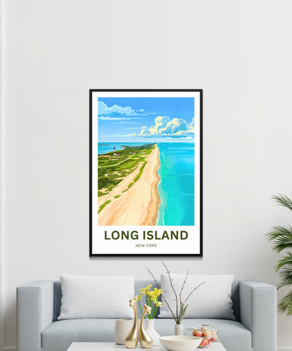 Long Island Travel Poster -  Aerial  View