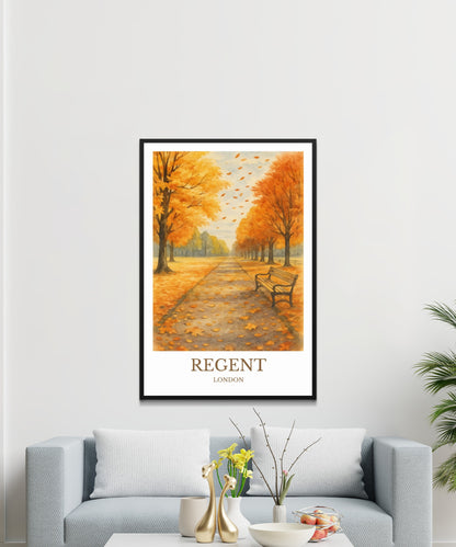 Regent’s Park, Watercolor design poster, London Print, Regent’s Park Wall Art