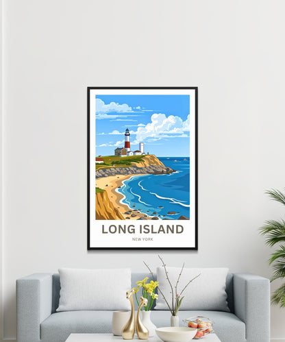 Long Island Travel Poster -  Iconic Light House