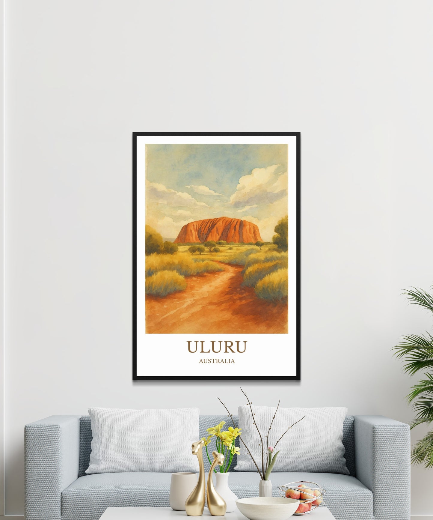 Uluru, Watercolor design poster, Australia Print, Uluru Wall Art