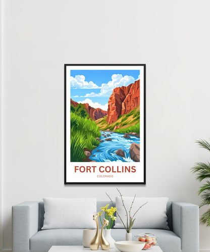Fort Collins, Colorado Travel Poster - Colorado