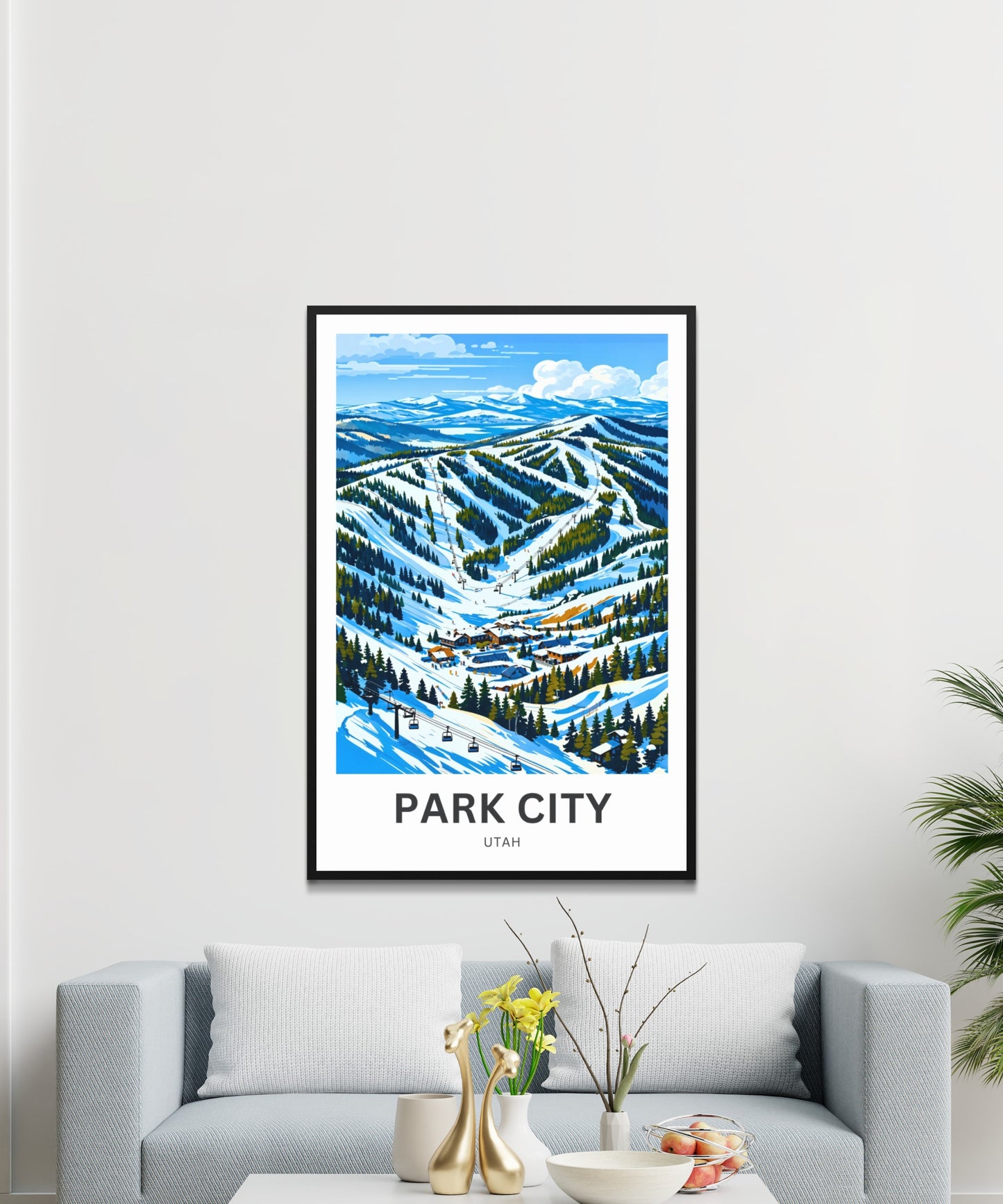 Park City Travel Poster- Stunning Park West Ski View