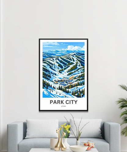 Park City Travel Poster- Stunning Park West Ski View