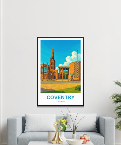 Coventry Travel Poster- Captivating England's Cathedral Ruins