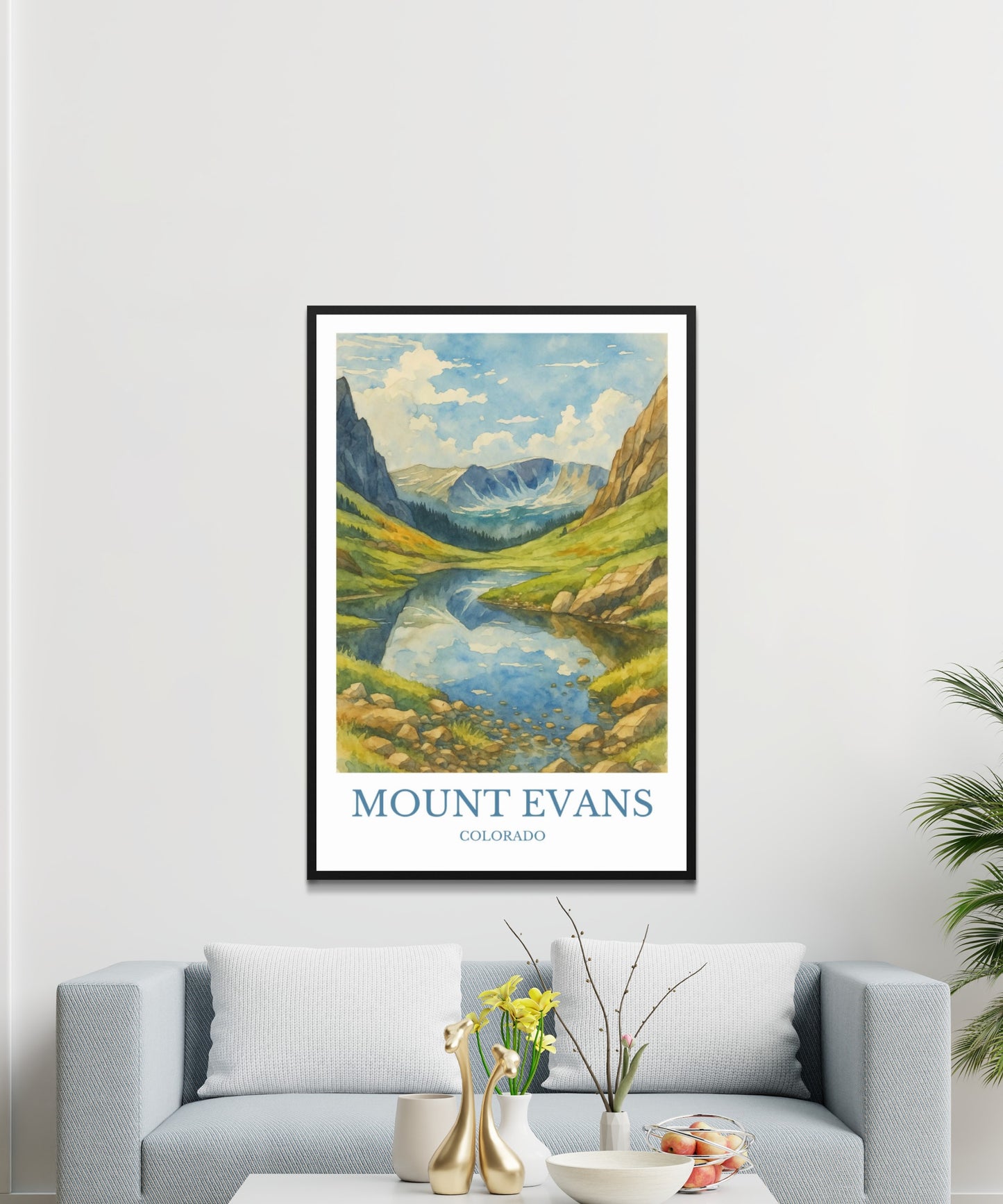 Mount Evans, Watercolor design poster, Colorado Print, Mount Evans Wall Art