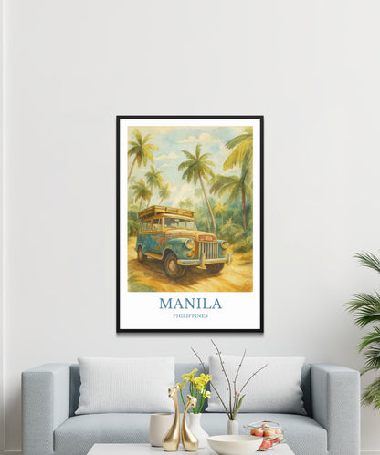 Manila, Watercolor design poster, Philipines Print, Manila Wall Art