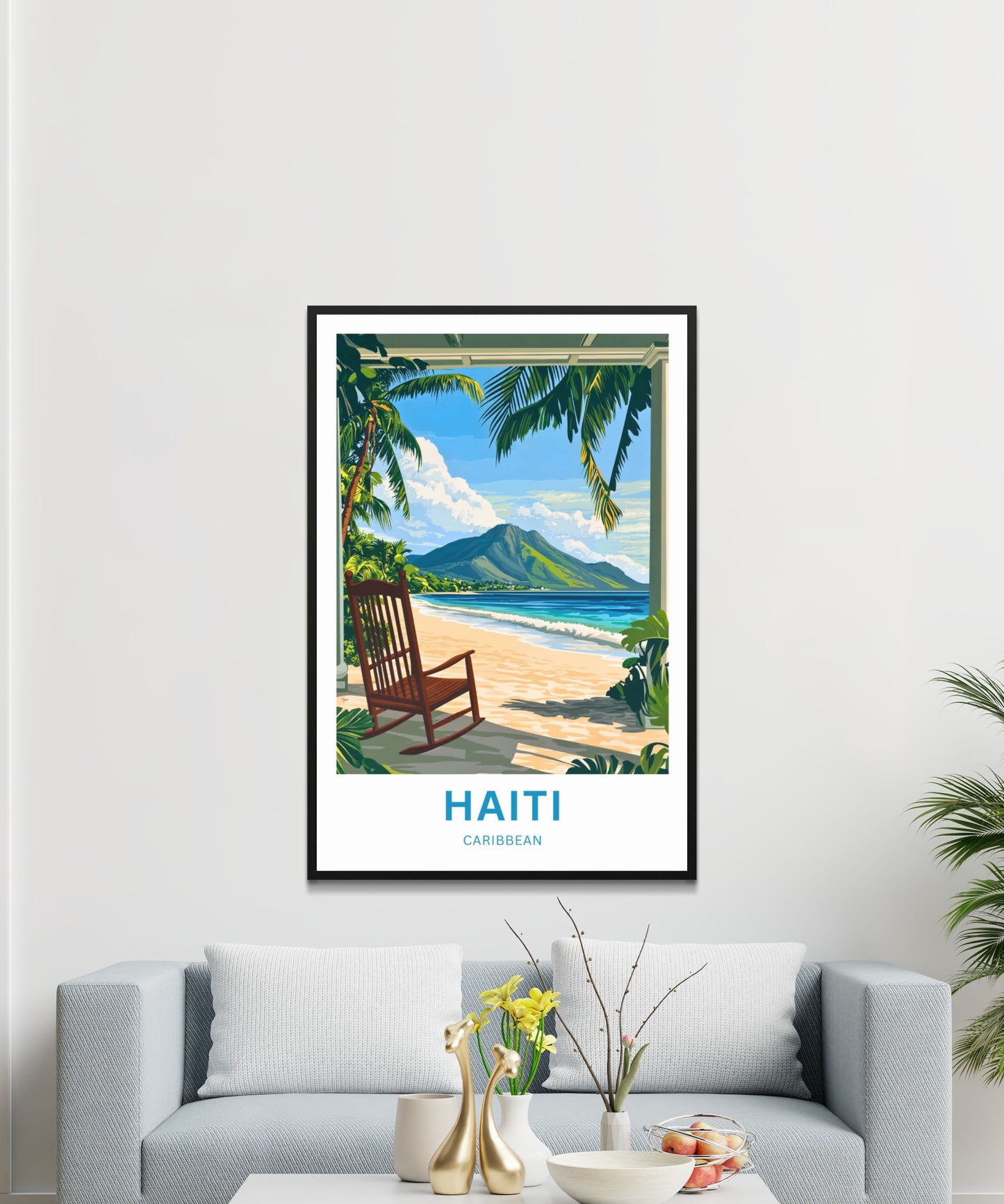 Haiti Travel Poster - Golden Dunes & Azure Seas