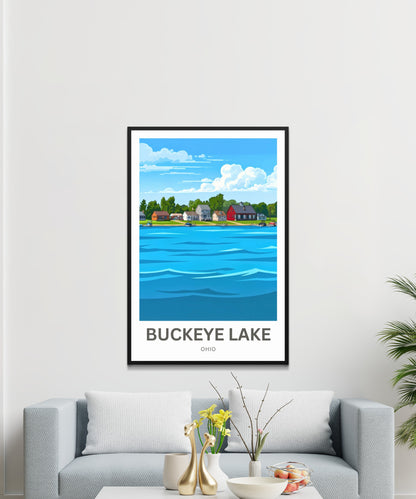 Buckeye Lake Travel Poster -  Lake Houses