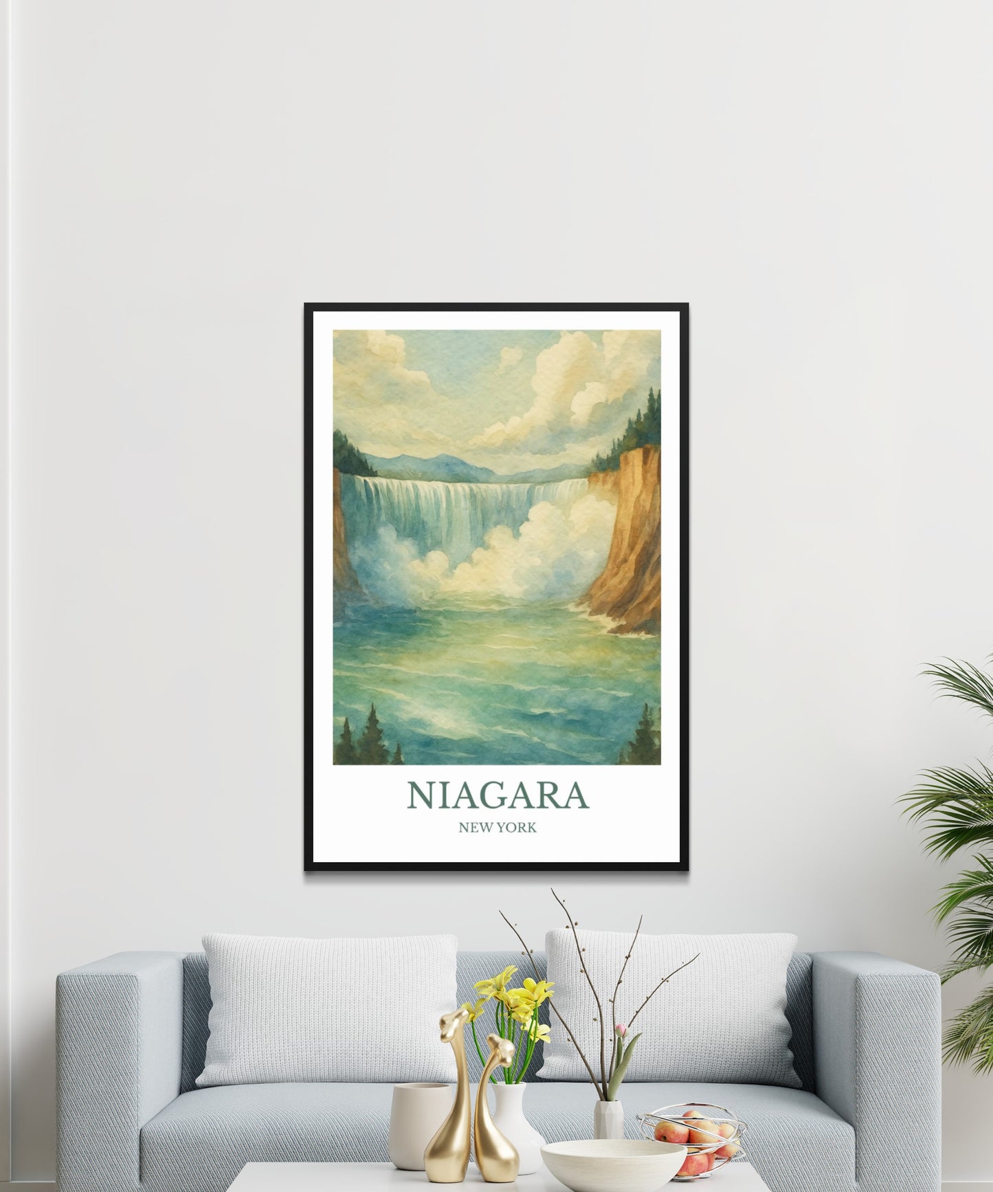 Niagara Falls, Watercolor design poster, United States Print, Niagara Falls Wall Art