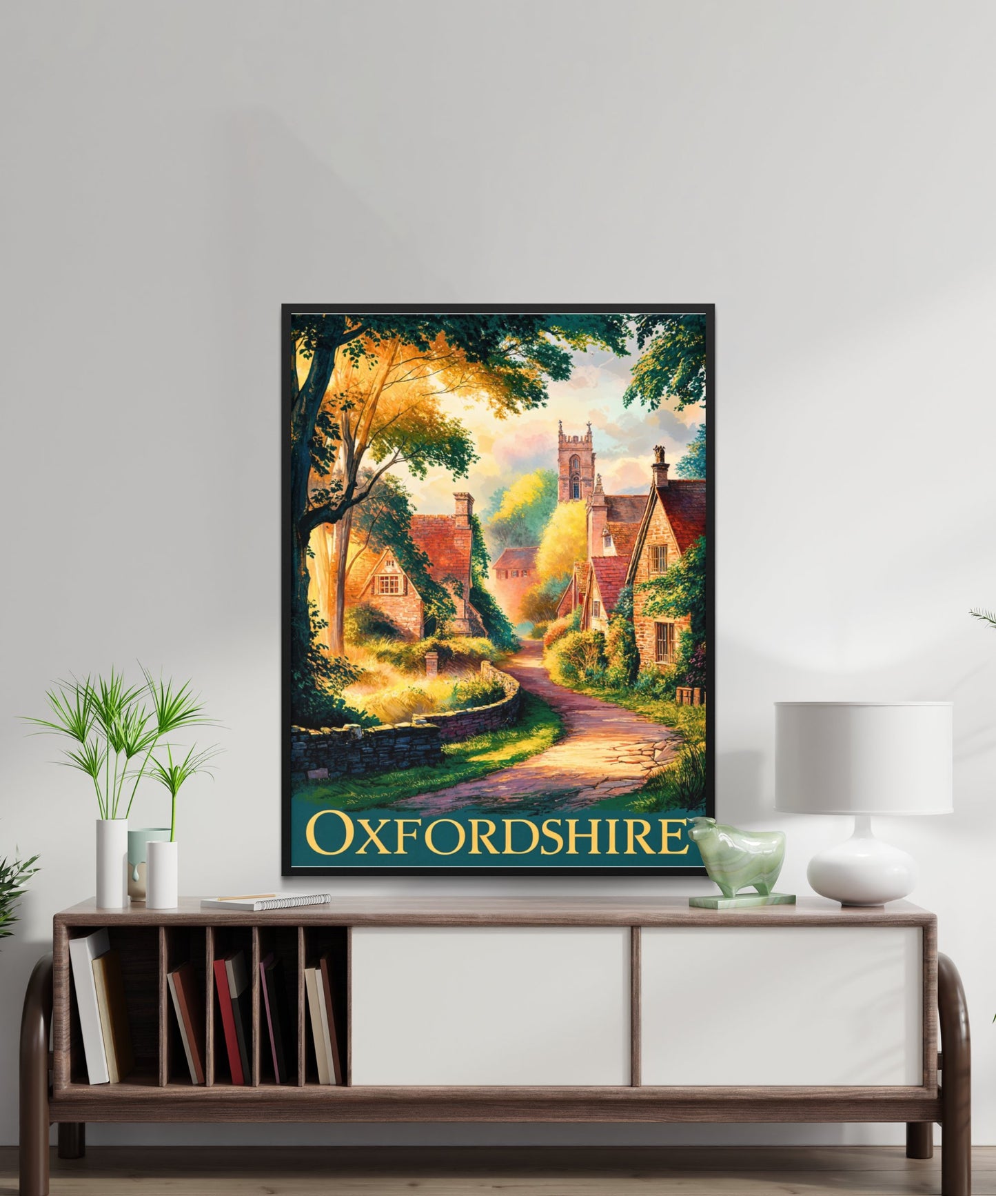 Oxfordshire Vintage Travel Poster - England Countryside