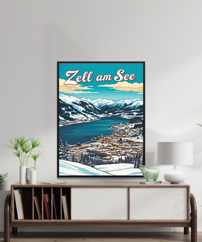 Zell am See Vintage Travel Poster - Austria’s Snowy Escape