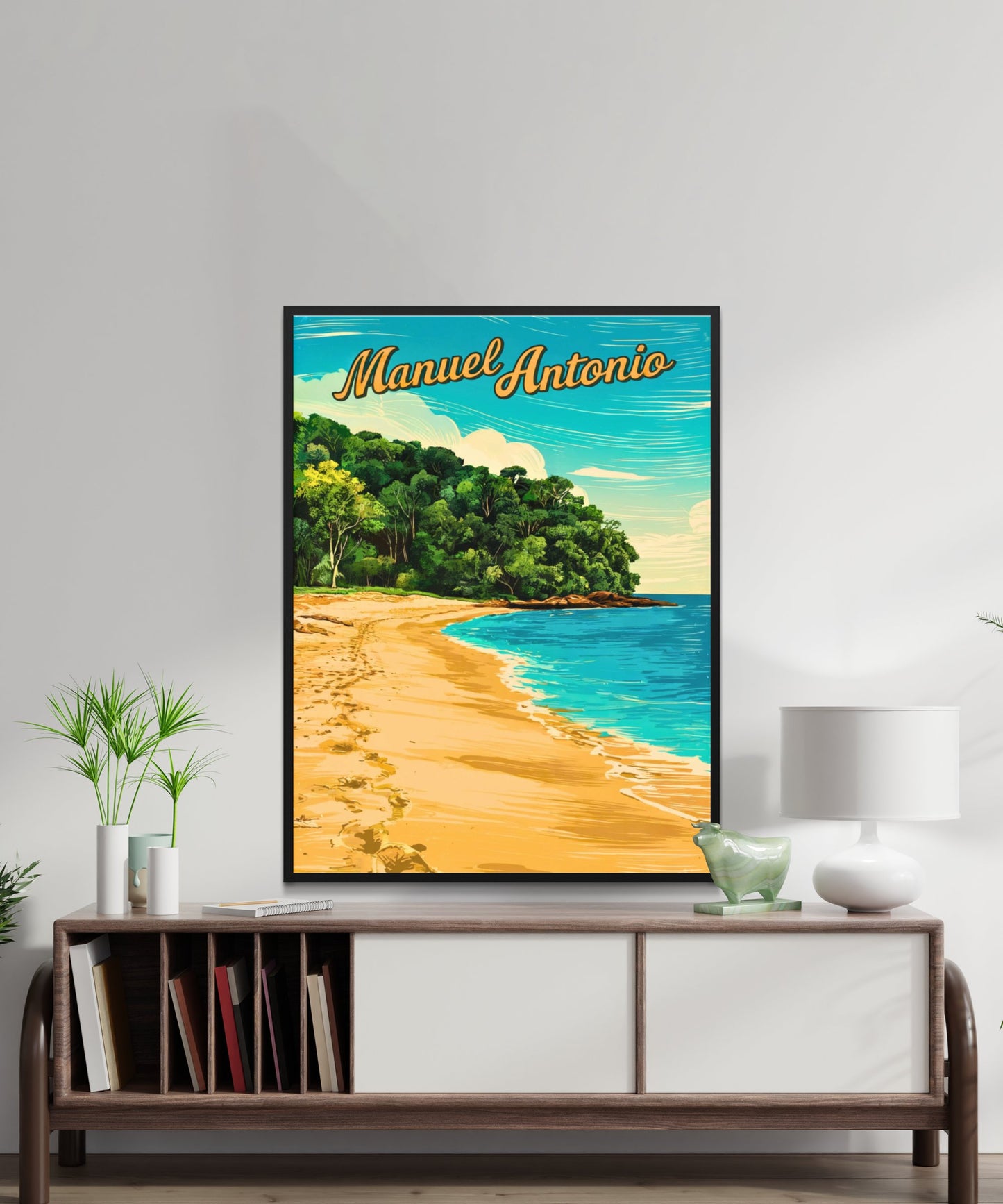 Manuel Antonio Vintage Travel Poster - Captivating Serene Beach, Costa Rica