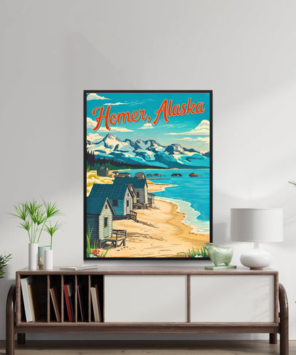 Homer Vintage Travel Poster - A Coastal Alaskan Paradise