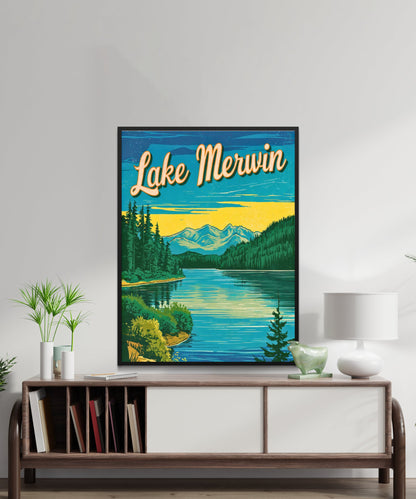 Lake Merwin Vintage Travel Poster