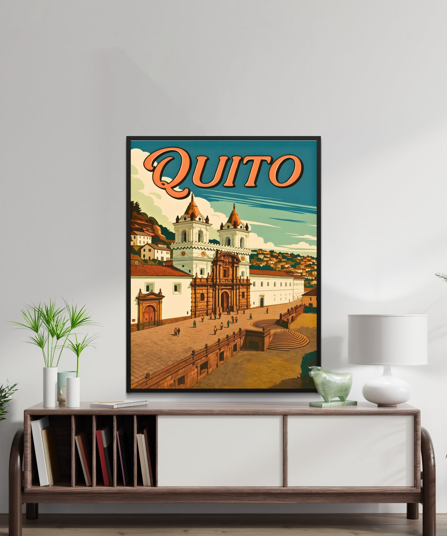 Quito Vintage Travel Poster - San Francisco Plaza