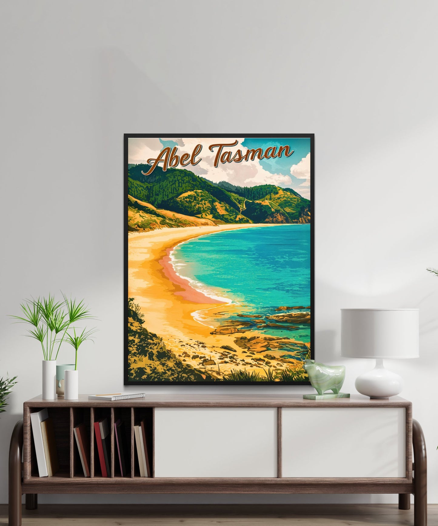 Abel Tasman Vintage Travel Poster - Captivating Island and  National park in New Zealand