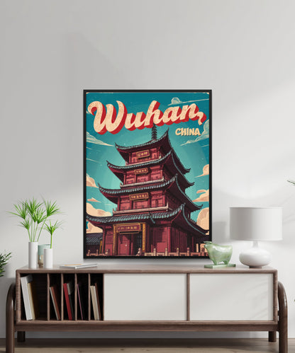 Wuhan Vintage Travel Poster - Historic Urban Hub