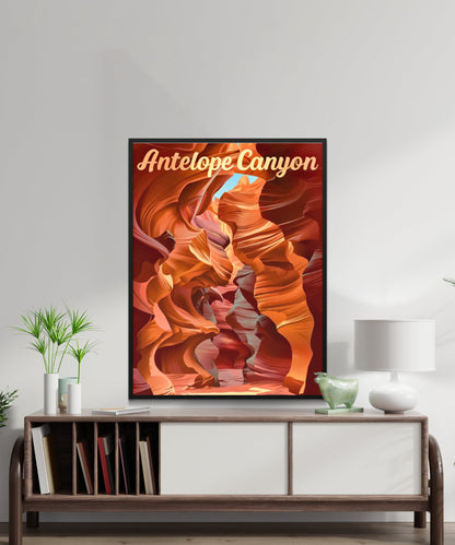 Antelope Canyon Vintage Travel Poster