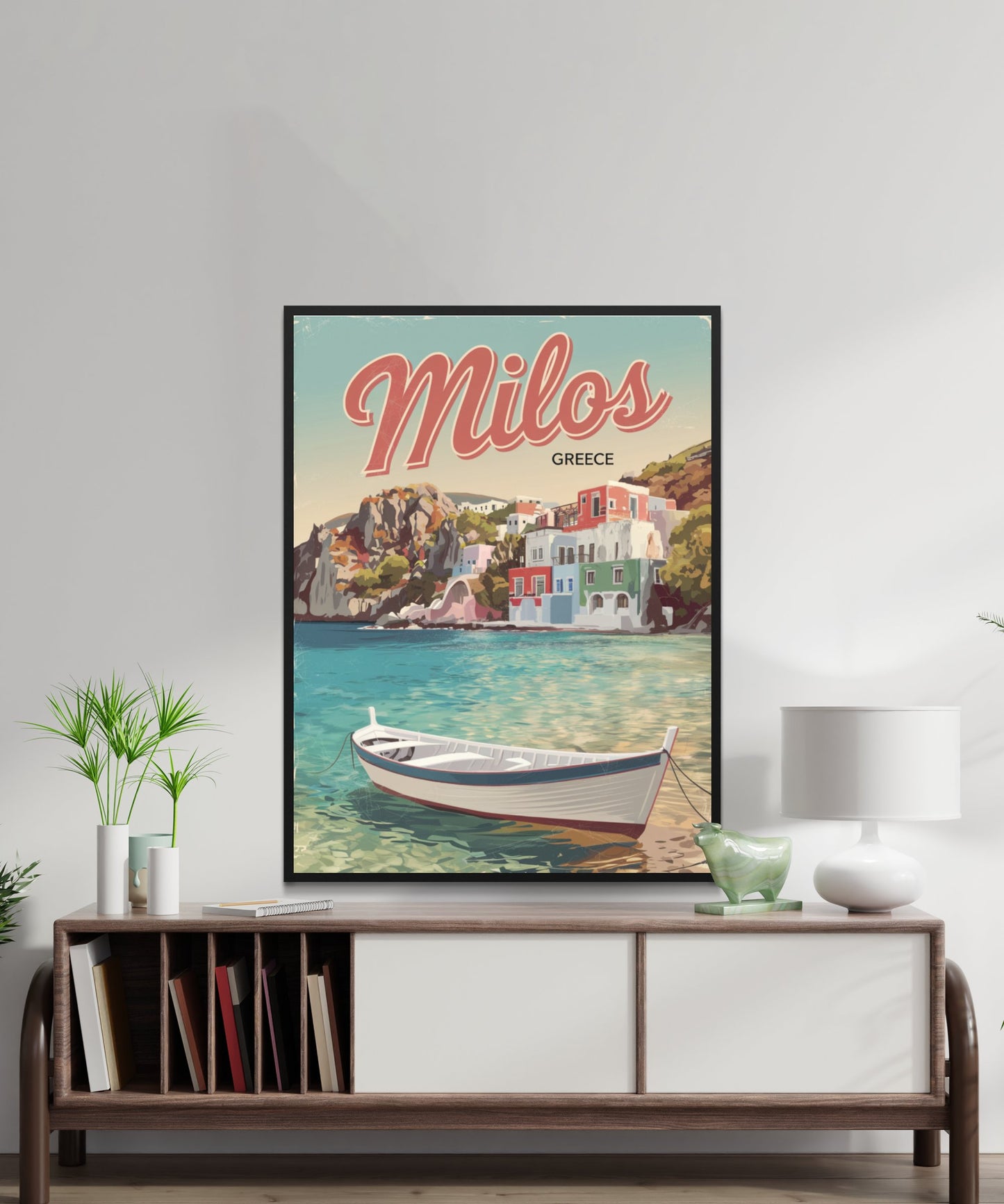 Milos Vintage Travel Poster - Charming Villages