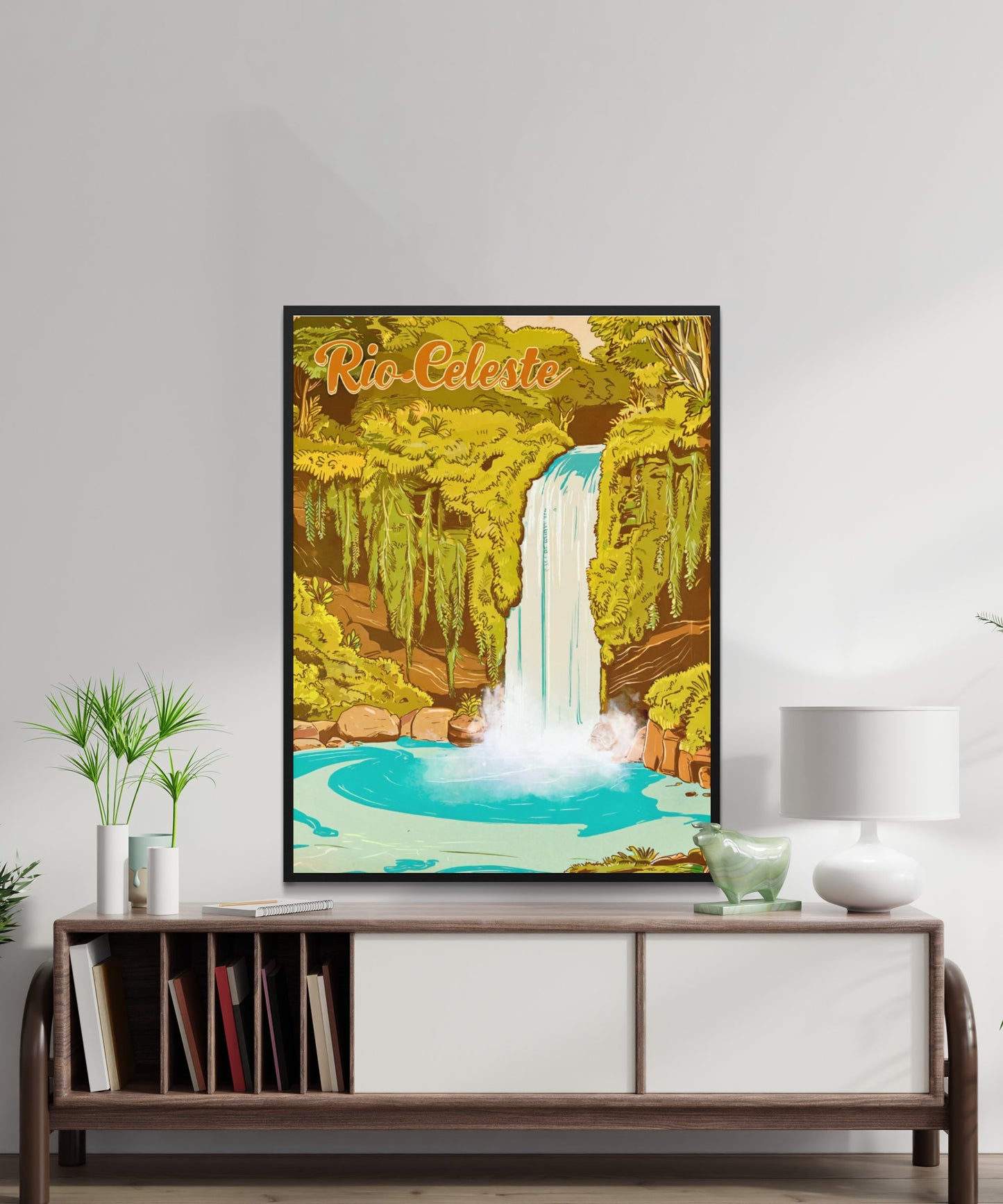Rio Celeteste Vintage Travel Poster - Costa Rica’s Hidden Blue Paradise
