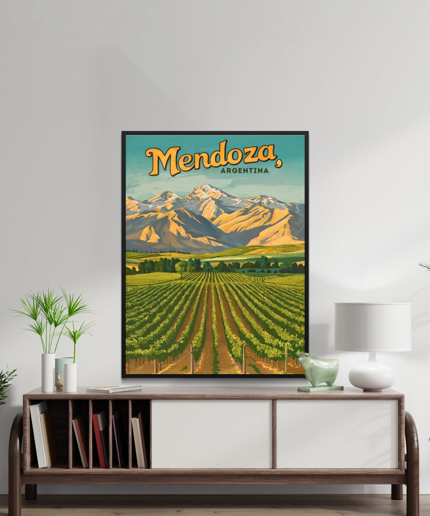 Mendoza Vintage Travel Poster - Captivating Winery View in Argentina