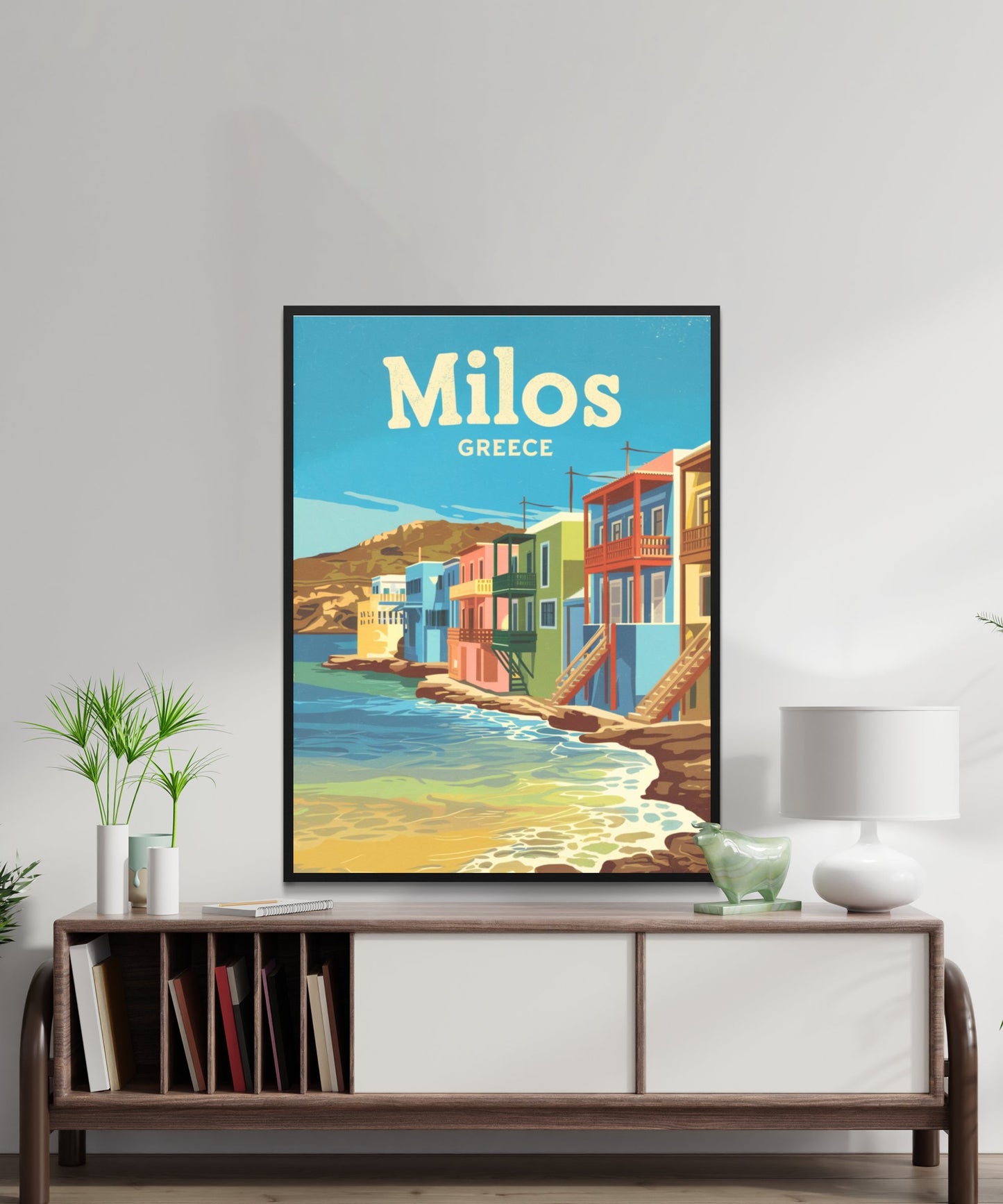 Milos Vintage Travel Poster