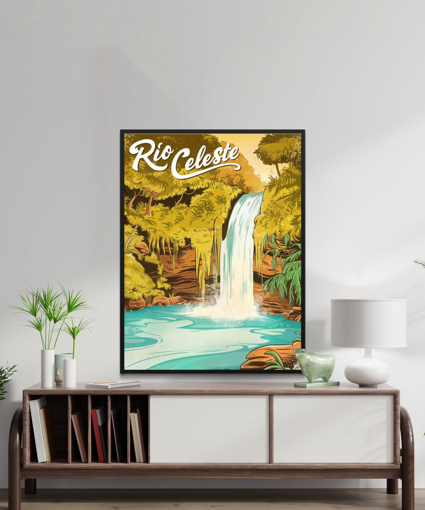 Rio Celeteste Vintage Travel Poster -  Enchanting Waters of Costa Rica