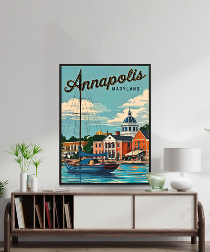 Annapolis Vintage Travel Poster - Historic Charm of Maryland