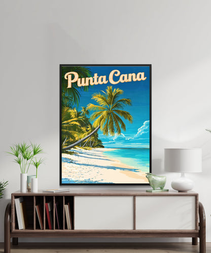 Punta Cana Vintage Travel Poster - Stunning Beach Shore