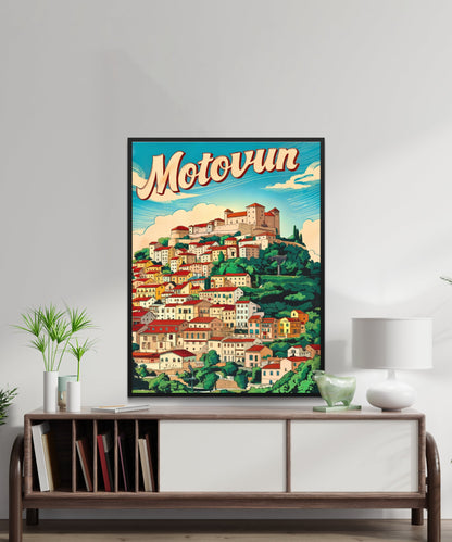 Motovun Vintage Travel Poster - A Medieval Escape