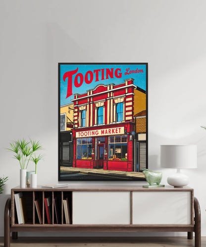 Tooting Vintage Travel Poster - Timeless Market in South London