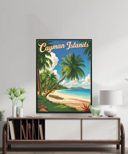 Cayman Islands Vintage Travel Poster - Scenic Coastal Views