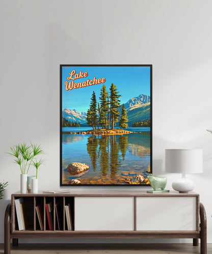 Lake Wenatchee Vintage Travel Poster