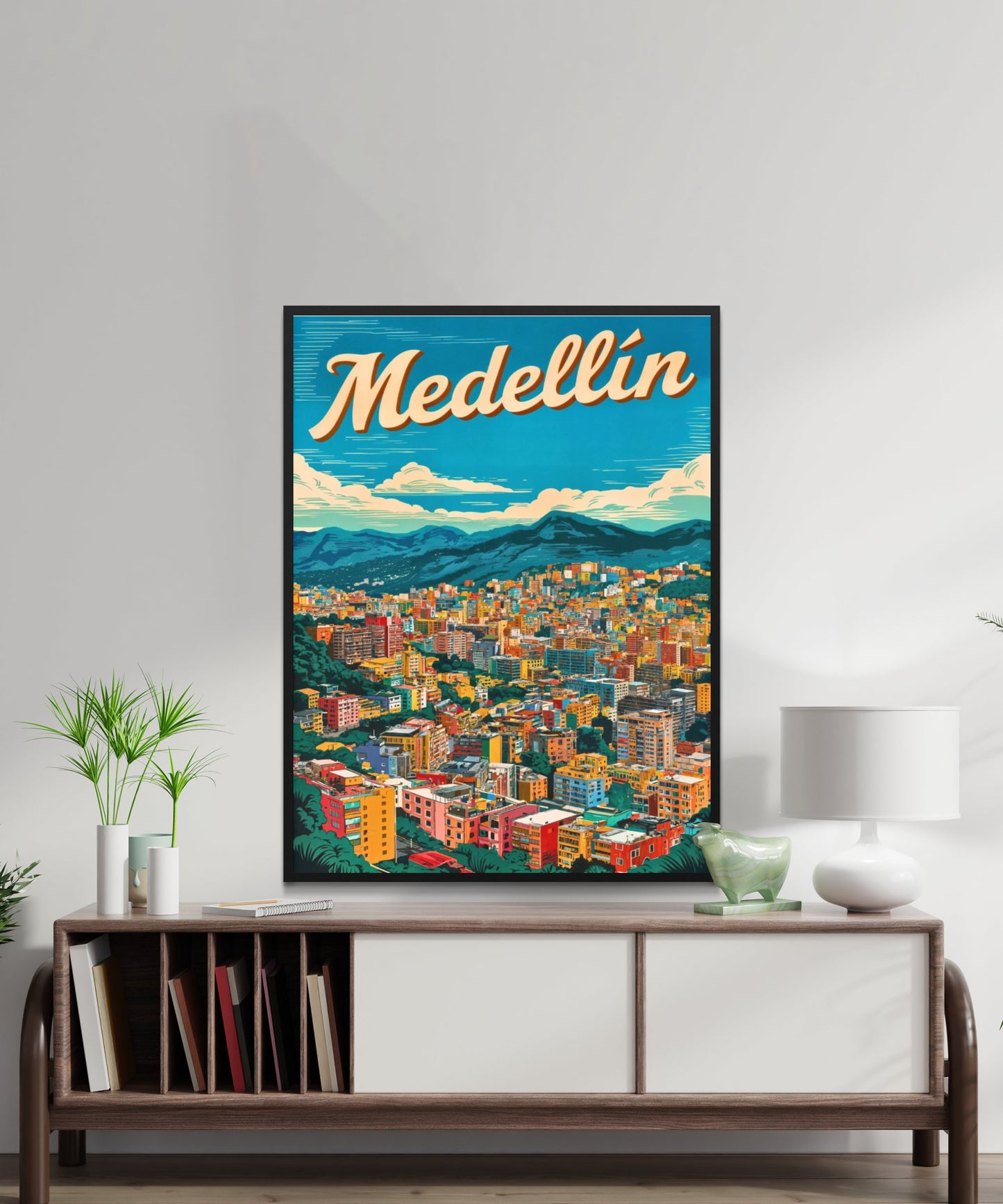 Medellín, Colombia Vintage Travel Poster