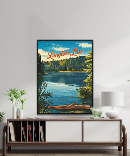 Langlois Lake Vintage Travel Poster - A Tranquil Escape in Nature