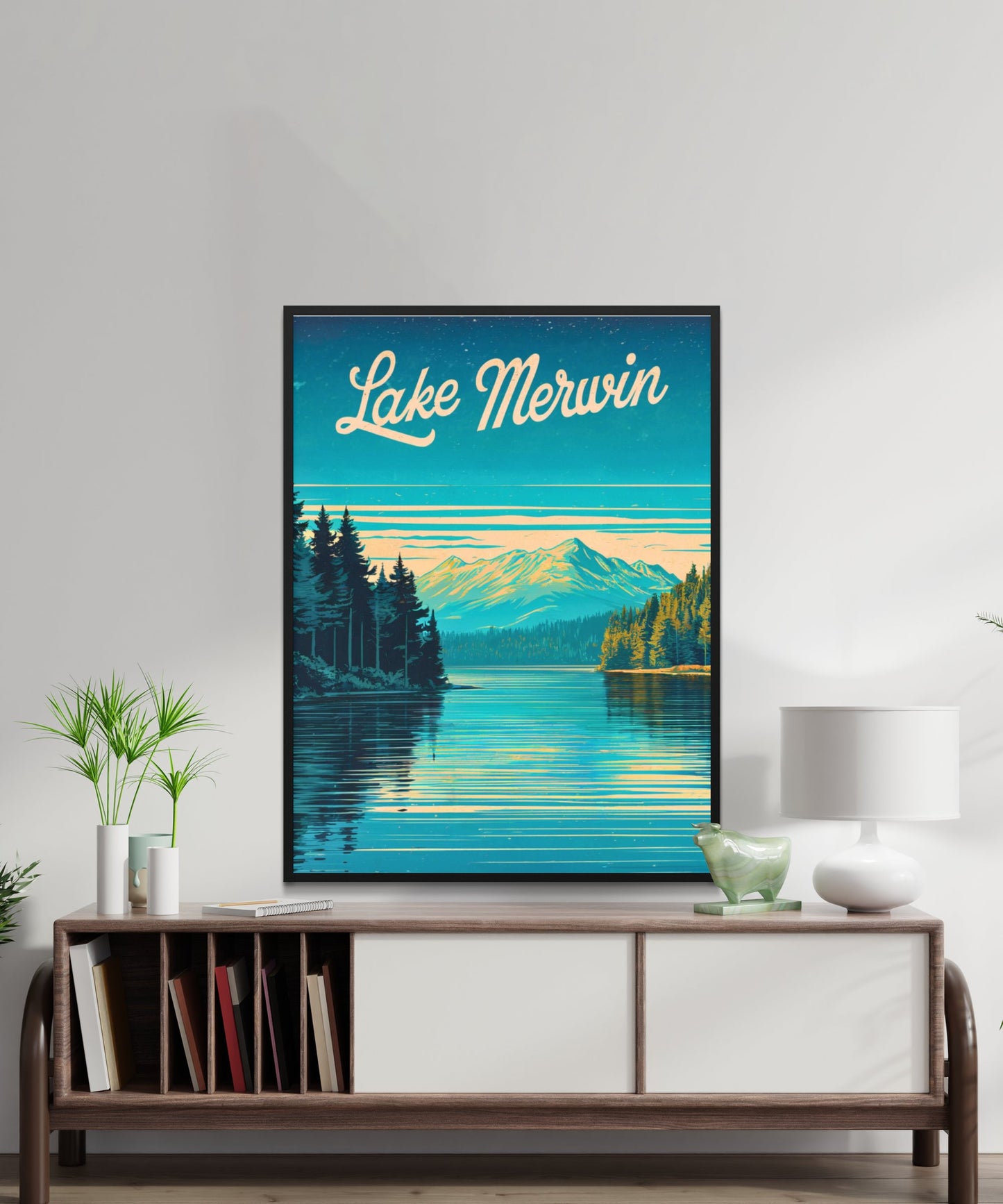 Lake Merwin Vintage Travel Poster - Explore the Beauty of Lake in Washington