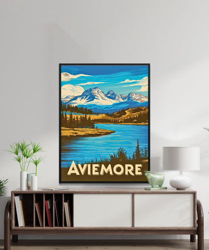 Aviemore Vintage Travel Poster - Scottish Highlands