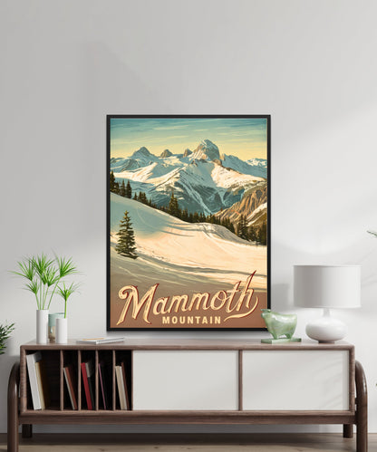 Mammoth Mountain Vintage Travel Poster - Majestic Mountain Views