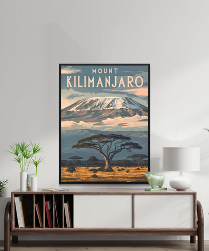 Mount Kilimanjaro Vintage Travel Poster