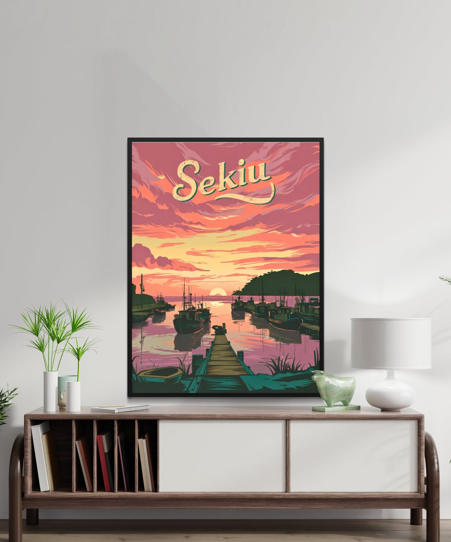 Sekiu Vintage Travel Poster - Captivating Sunset View of Washington Coast.