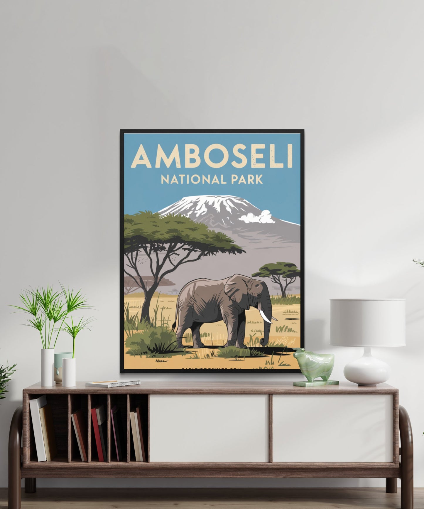 Amboseli National Park Vintage Travel Poster - Majestic Landscapes