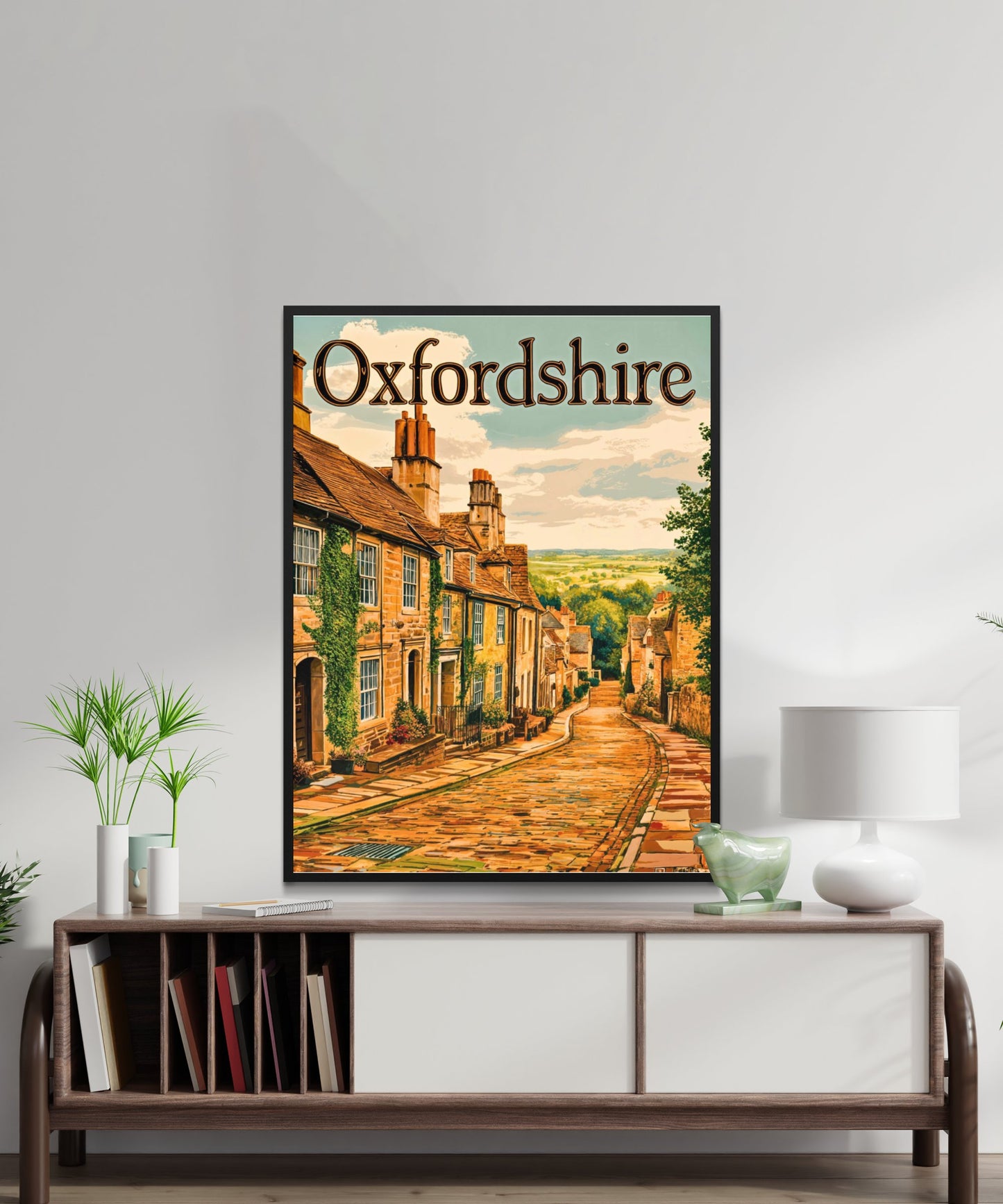 Oxfordshire Vintage Travel Poster - Captivating Countryside Street